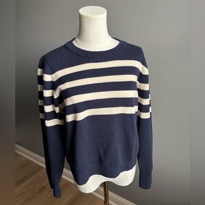 J. Crew 100% Merino Wool Striped Crewneck Sweater